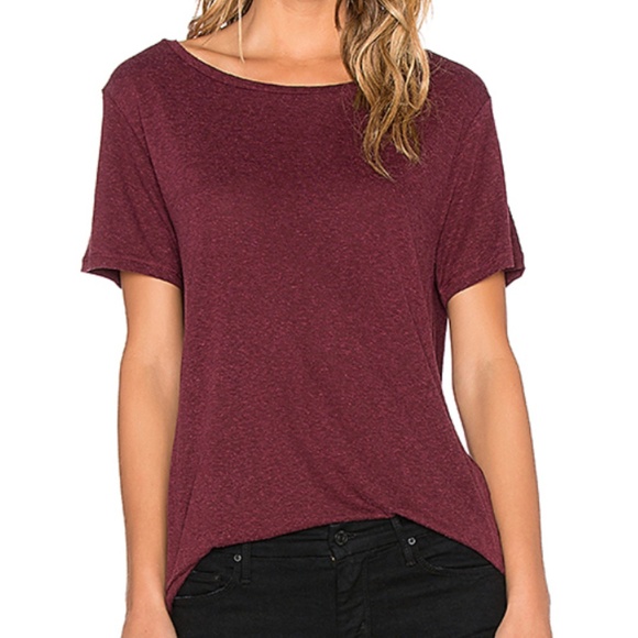 rag & bone Tops - Rag & Bone Short Sleeve Burgundy Concert Tee